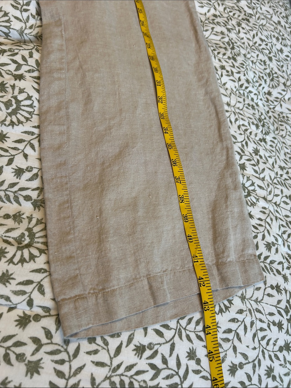 Eileen Fisher Linen Wide-Leg Pants in Light Beige - Picture 9 of 9